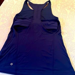 Tank with built in bra. Bright dark royal blue.